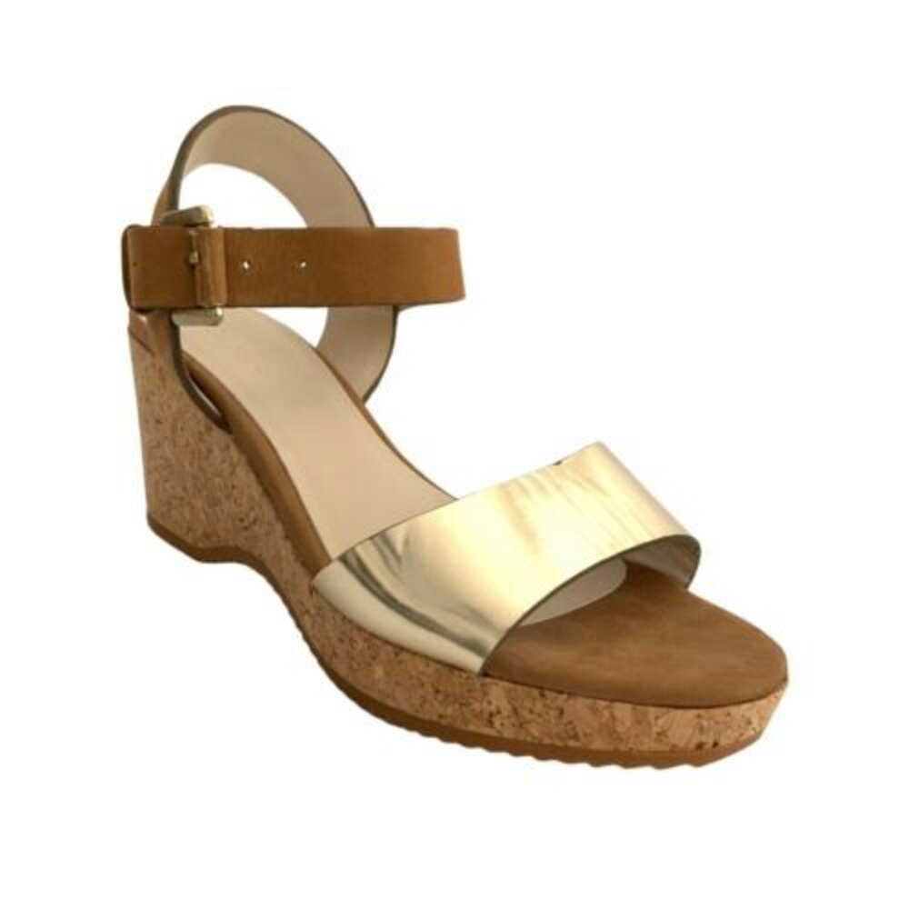 Boden Leather Sandals Open-toe Cork Wedge 38